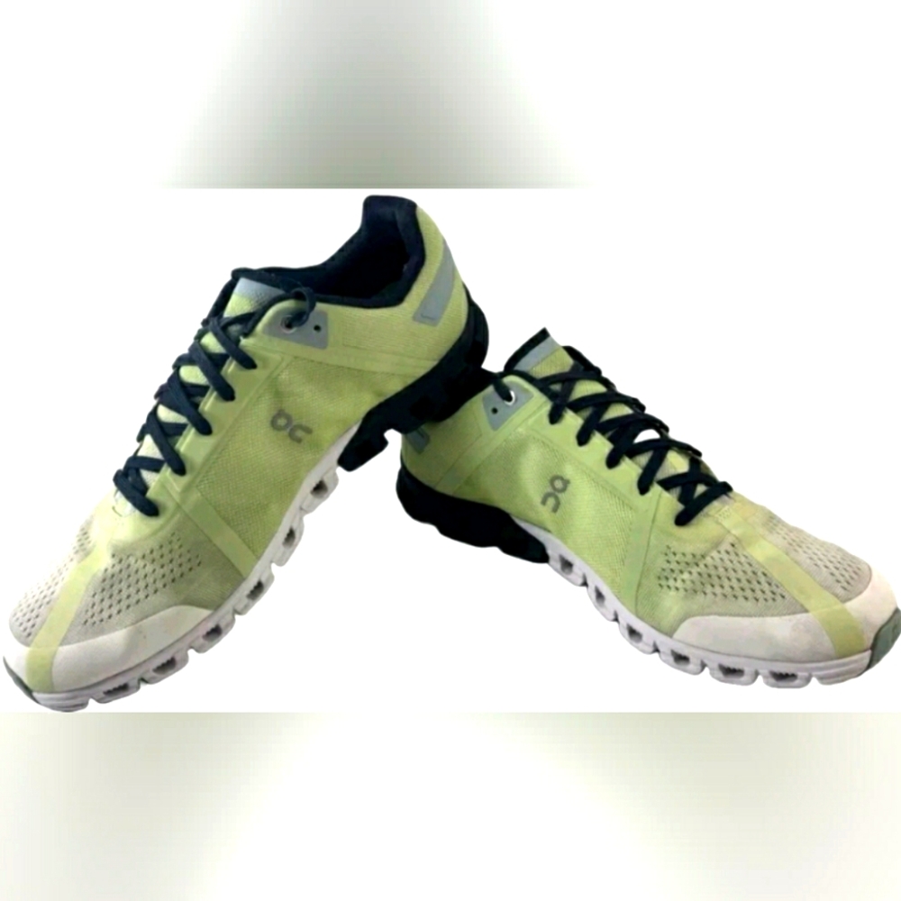 On Cloudflow Yellow Green Waterproof Running Sneaker Shoe Men 11 Women 12.5